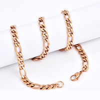 Cadena de eslabones de acero inoxidable para hombre, Collar personalizado, resistente al agua, grosor medio, chapado en oro, 304, 316