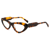 Montures optiques œil-de-chat noires brillantes de luxe en acétate épais, prêtes pour verres correcteurs, logo personnalisé OEM ODM