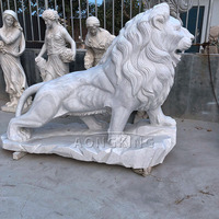 Statues de dragon chinois en marbre blanc Décoration murale de paysage de jardin Conception de cercle élégante pour les espaces extérieurs