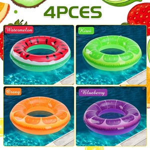 2024 yeni varış özelleştirilebilir 90cm daire halka yüzme tüp meyve Donut tipi yetişkinler için şişme havuz yatağı halka katlanabilir - Product Image 5