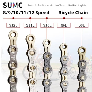 <span class=keywords><strong>Cadena</strong></span> de Bicicleta SUMC para MTB y Ciclismo de Carretera, 8, 9, 10, 11, 12 Velocidades, con Eslabón Rápido, Compatible con BM - Product Image 1