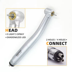 Tandheelkundige Hoge Snelheid 5 Led Licht Luchtturbine Patroonpatroon Water Sprays Handstuk 2/4 Gaten Tandheelkundige Apparatuur - Product Image 2