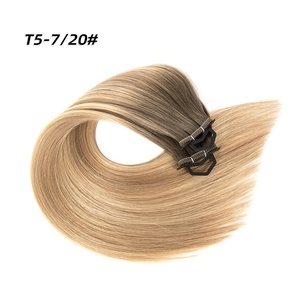 New <strong>Design</strong> Flat <strong>Weft</strong> Hair Extensions No Return Hair Thin Soft Light Cuticle Double Drawn Balayage Color Russian Slavic Hair <strong>Weft</strong> - Product Image 1