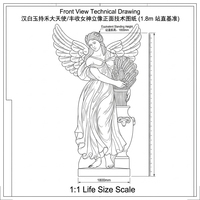 Statue d'ange déesse de la récolte en marbre blanc de qualité supérieure, taille réelle, style occidental, sculpture d'ange ailé sculptée pour parc, hôtel, église