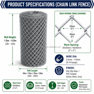 Clôture en treillis diamanté <span class=keywords><strong>pour</strong></span> <span class=keywords><strong>jardin</strong></span>, hauteur 6 pieds, en rouleau, OEM ODM - Product Image 2