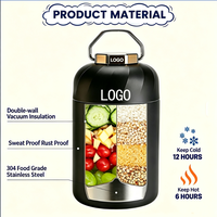 Thermos alimentaire isotherme à double paroi en acier inoxydable 600 ml avec logo personnalisé, pour le déjeuner, le bureau, les voyages et les activités de plein air