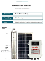 Pompe submersible photovoltaïque solaire DC en acier inoxydable pour puits profond, pour l'irrigation agricole, contrôle entièrement automatique