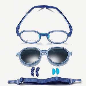 Lunettes de soleil personnalisées pour enfants, garçons et filles, monture en silicone, verres polarisés, clip détachable avec sangle - Product Image 1