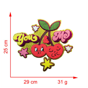 2025 nouveau Design grande taille chenille Patch fer le jour de la Saint-Valentin bébé amour plus foudre maman cerise coeur baiser - Product Image 5