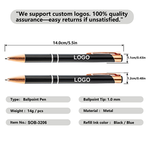 Bút bi cao cấp mạ vàng hồng, có thể thu gọn, in logo tùy chỉnh, làm quà tặng doanh nghiệp, quà khuyến mãi, dùng cho trường học, văn phòng - Product Image 2