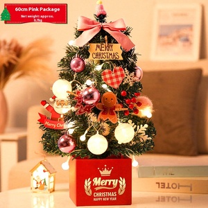 Pohon Natal Artifisial Mini Ramah Lingkungan dari PVC Pinus 45cm/60cm 5 Lampu LED Putih Hangat dengan Kabel Dekorasi Pita untuk Penggunaan Dalam Ruangan Gantung - Product Image 3