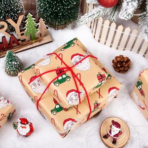 Kraft Christmas Wrapping <b>Paper</b> <b>Roll</b> 17 In X 33 Ft Santa Claus Pattern Recyclable Packaging <b>Paper</b> - Product Image 6