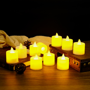 Bougies chauffe-plat LED sans fil à piles, lumière jaune chaude scintillante, pour mariage, Noël, anniversaire - Product Image 6