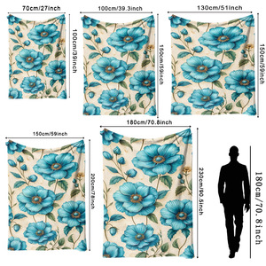 Couverture en flanelle florale, plaid, couverture de sieste, résistante à la décoloration, légère pour la chaleur hivernale, impression personnalisée, vente en gros - Product Image 6