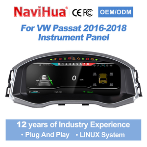 Navihua Nouveau Tableau de Bord Numérique pour Voiture, Compteur de Vitesse Automatique, Système Linux, Carplay pour Volkswagen Passat 2016-201, Panneau d'Instruments LCD Ghost - Product Image 2