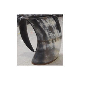 Taza de cuerno de sal vikingo hecha a mano Natural más vendida de supermercado para servir y beber en el hogar, hotel o restaurante - Product Image 5