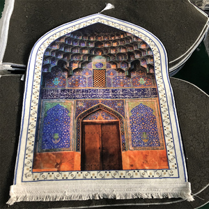 2024 Ramadán alfombra de oración islámica musulmana gruesa alfombra de terciopelo plegable para viajes, hogar, <span class=keywords><strong>mezquita</strong></span>, Hajj tamaño 70x110cm 3D impreso - Product Image 4
