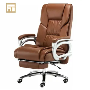 Chaise de patron inclinable en cuir pu, siège de bureau avec mécanisme, pivotante, inclinable, de luxe, pour ordinateur, 2021