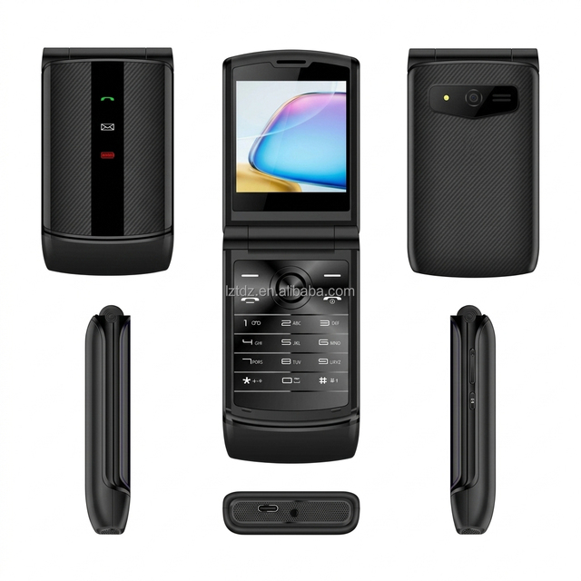 OEM ODM Flip Phone 4G VoLTE Unlocked Big-Screen Customizable Buttons Keypad FM Spanish for Seniors 2.51inch