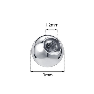 Joyería para Piercing Corporal de Acero Inoxidable 316L con Recubrimiento PVD y Rosca |   Barra de Perlas de Repuesto con Rosca Interna de 1.2mm para Compromiso o Boda - Product Image 4