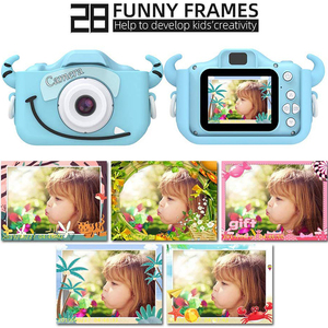 كاميرا فيديو رقمية للأطفال بعمر 3-8 سنوات غطاء كرتون ناعم 32G بطاقة CMOS مستشعر تصوير مع فلتر - Product Image 5