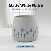 Pot de fleurs moderne en céramique émaillée, durable, petit format, pour usage intérieur/bureau, idéal pour plantes fleuries/vertes, vente en gros