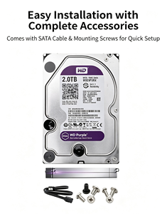 ฮาร์ดดิสก์ภายใน SATA สีม่วง ขนาด 3.5 นิ้ว ความจุ <span class=keywords><strong>1TB</strong></span>-10TB สำหรับระบบกล้องวงจรปิด CCTV DVR NVR - Product Image 2