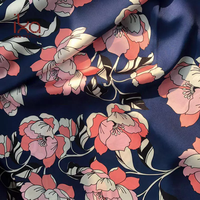 Tissu en satin doux à fleurs Tissu personnalisé en polyester spandex imprimé de fleurs en satin pour la couture de tissu pour femmes