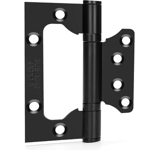 Charnières de <span class=keywords><strong>porte</strong></span> noires mates 4x3 pouces, charnières de <span class=keywords><strong>porte</strong></span> encastrées sans mortaise, charnières en acier inoxydable, charnières modernes pour meubles d'appartement - Product Image 1