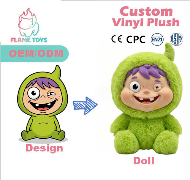 Exclusive Design Custom Embroidered Stress Relief Vinyl Plush High-density PP Cotton Collectible for Brand Mascots Direct
