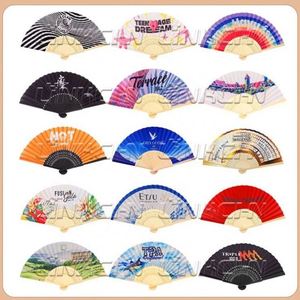 Custom <b>Large</b> Abanico Folding Hand <b>Fan</b> with Bamboo Handle Painted Technique Personalized Print - Product Image 6