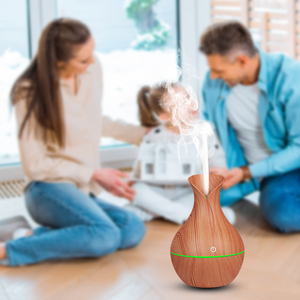 Difusor ultrasónico de aromas en madera, de siete colores humidificador de aire con luz LED, difusor de fragancia silencioso - Product Image 4