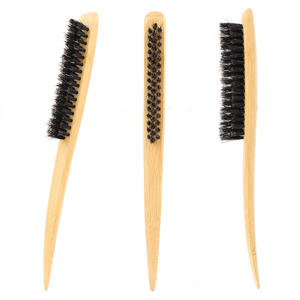 Herramienta de control de borde de cerdas dobles para Estilismo de salón, cepillo de pelo de bambú para burlas, <span class=keywords><strong>cola</strong></span> de rata, peinado trasero, levantamiento, creación de volumen B403 - Product Image 1