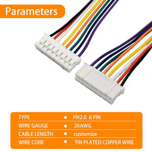 ขั้วต่อ JST PH 2.0 มม. 8 พิน แบบตัวผู้และตัวเมีย พร้อมสายไฟ 26AWG ชุดสายไฟประกอบ - Product Image 3