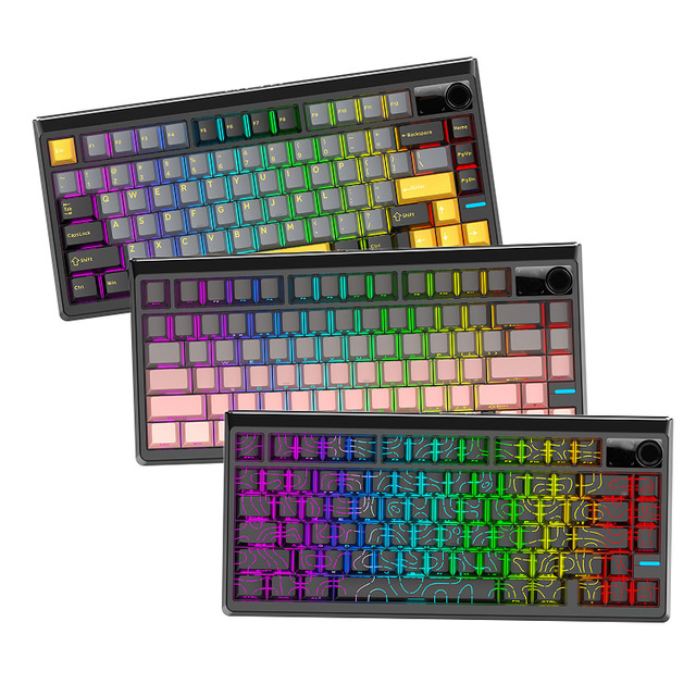 Gaming Keyboard With 75/98 Keys Hot Swappable Tri-mode Mechanical Keyboard for Computer/PC/Laptop