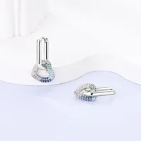 MULA Boucles d'Oreilles Créoles en Argent 925 pour Femme, Bijoux Tendance Forme Étoile et Cœur avec Pendentifs en Zircon