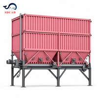 Silos à alimentation par gravité, silos horizontaux, conteneurs de ciment, silos à poudre en vrac avec vis de décharge à haut niveau de 7,1 m