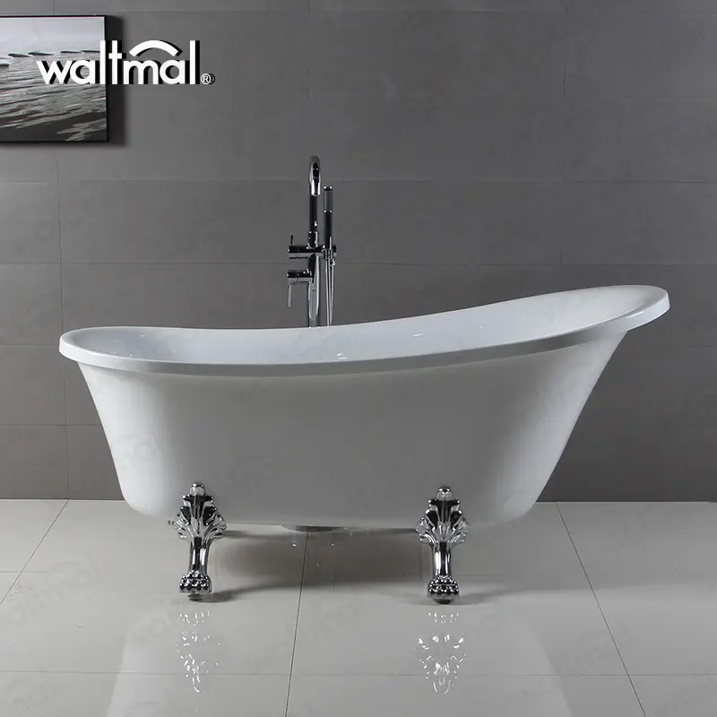 Waltmal Cast Iron Small Soak Slipper Bath Tub with Clawfoot cUPC Cheap WTM-02550