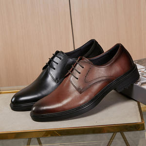 Nouvelles Chaussures Habillées Oxford Britanniques en Cuir Véritable pour Hommes 2025, à Bout Carré, Respirantes, Antidérapantes et Amorties, Idéales pour Mariages et Affaires - Product Image 1