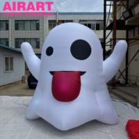Personnage de dessin animé gonflable personnalisé pour Halloween, guimauve gonflable de couleur blanche, poupée fantôme en bonbons gonflables