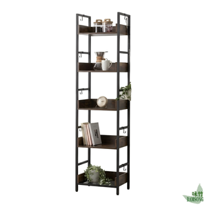 Storage <strong>Shelf</strong> Bamboo <strong>Rustic</strong> Natural Style Living Room 5 Tier Ladder Display Rack With Side Hangers for Daily Ornaments Books - Product Image 6