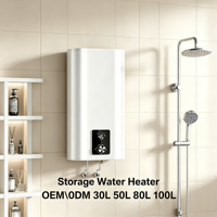 Chauffe-eau électrique mural vertical 30L en plastique, réservoir moderne pour salle de bain et cuisine
