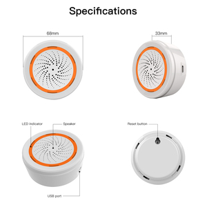 Sirène d'<span class=keywords><strong>alarme</strong></span> intelligente Tuya ZigBee, son fort de 90 dB avec 18 sonneries pour la sécurité domestique - Product Image 6
