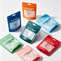 Pochette d'emballage scellée sur trois côtés pour cure-dents portables, sac personnalisé pour soins bucco-dentaires, étanche à l'humidité avec fermeture éclair, recyclable