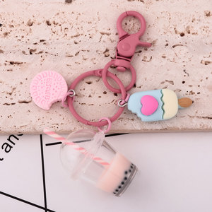 Dễ Thương <span class=keywords><strong>Mini</strong></span> Ice Cream Sữa Trà Hình Dạng Với Tôi Bị Kẹt Trên Bạn Logo <span class=keywords><strong>Keychain</strong></span> Cho Túi Phụ Kiện - Product Image 4