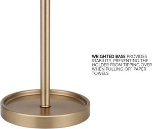 Portarrollos de Papel con Base Pesada Antideslizante, para Cocina y Baño, Fácil Operación con una Sola Mano, Acero Inoxidable - Product Image 3