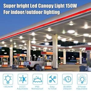 Lampes LED rondes pour auvent 100W/80W/60W CCT TUNABLE 100-277VAC IP65 ETL Éclairage commercial extérieur pour parking, garage, entrepôt - Product Image 2