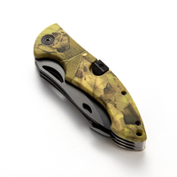 Bochen Couteau de Poche Multitool Pliant 3-en-1 Impression 3D Camouflage avec Lame de Scie et Coupe-Ceinture pour Camping Chasse Survie et Sauvetage