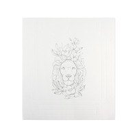 Tableau de coloriage et de peinture DIY pliable en papier 3D, toile aquarelle pré-imprimée motif Lion Fleur Art Ligné pour enfants, loisirs créatifs