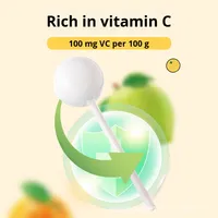 Sucette 80g saveur peau de mandarine enrichie en vitamine C, faible en sucre et en matières grasses, protection dentaire, collation de loisirs populaire sur internet